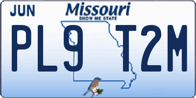 MO license plate PL9T2M