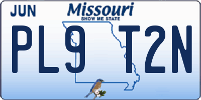 MO license plate PL9T2N
