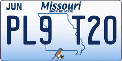 MO license plate PL9T2O