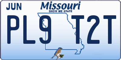 MO license plate PL9T2T