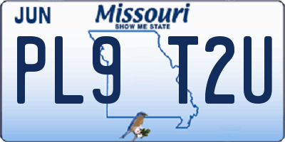 MO license plate PL9T2U