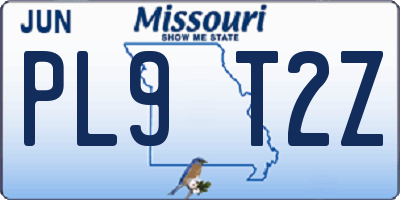 MO license plate PL9T2Z