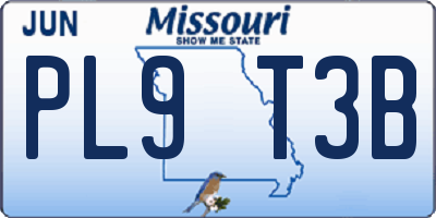 MO license plate PL9T3B