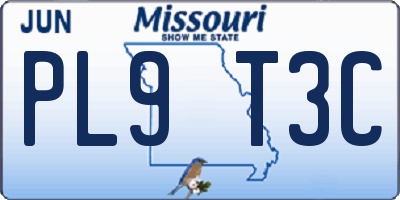 MO license plate PL9T3C