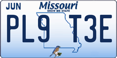 MO license plate PL9T3E