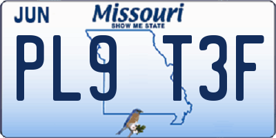 MO license plate PL9T3F