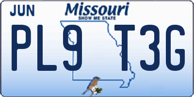 MO license plate PL9T3G