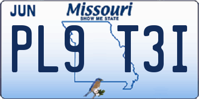 MO license plate PL9T3I