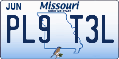 MO license plate PL9T3L