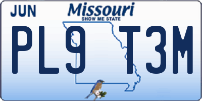 MO license plate PL9T3M