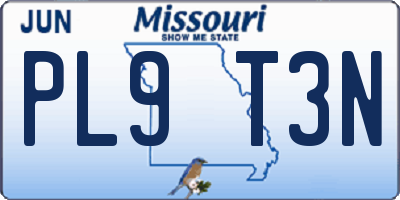 MO license plate PL9T3N