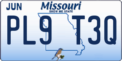 MO license plate PL9T3Q