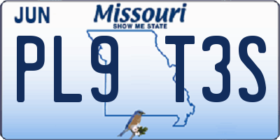 MO license plate PL9T3S