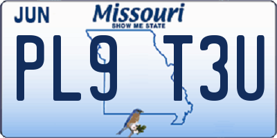 MO license plate PL9T3U