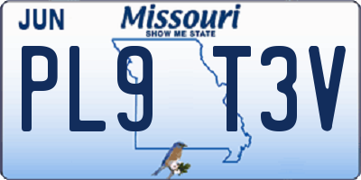 MO license plate PL9T3V