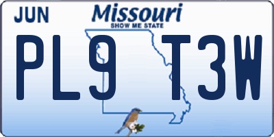 MO license plate PL9T3W