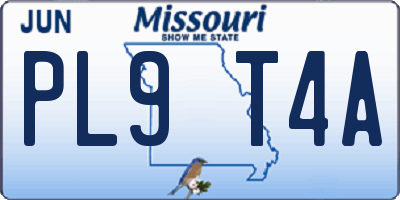 MO license plate PL9T4A