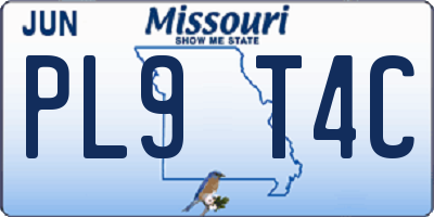 MO license plate PL9T4C
