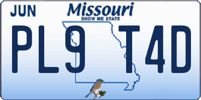 MO license plate PL9T4D