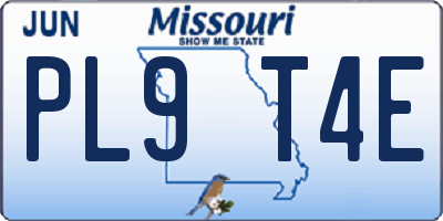 MO license plate PL9T4E