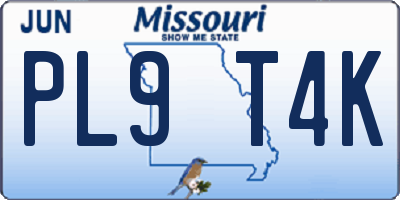 MO license plate PL9T4K