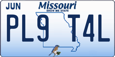 MO license plate PL9T4L