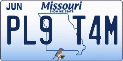 MO license plate PL9T4M