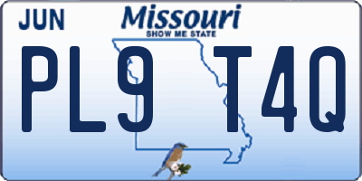 MO license plate PL9T4Q