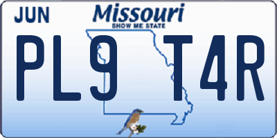 MO license plate PL9T4R