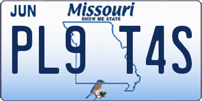 MO license plate PL9T4S