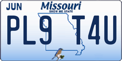 MO license plate PL9T4U