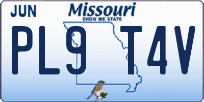 MO license plate PL9T4V
