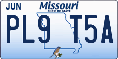 MO license plate PL9T5A