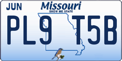 MO license plate PL9T5B