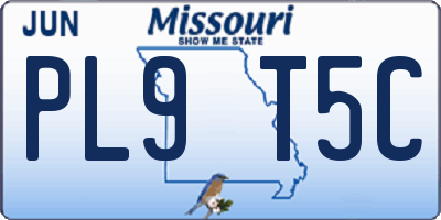 MO license plate PL9T5C