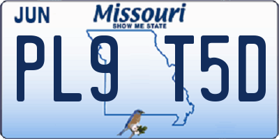MO license plate PL9T5D