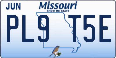 MO license plate PL9T5E