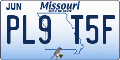 MO license plate PL9T5F