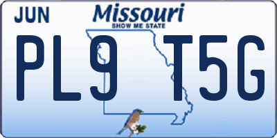 MO license plate PL9T5G