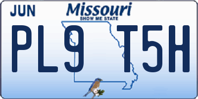 MO license plate PL9T5H