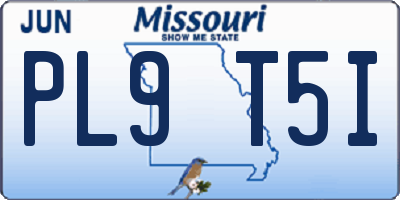 MO license plate PL9T5I