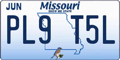 MO license plate PL9T5L