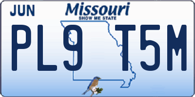 MO license plate PL9T5M