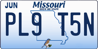 MO license plate PL9T5N