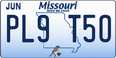 MO license plate PL9T5O