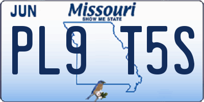 MO license plate PL9T5S