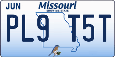 MO license plate PL9T5T