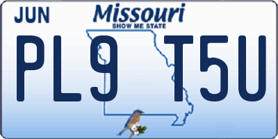 MO license plate PL9T5U