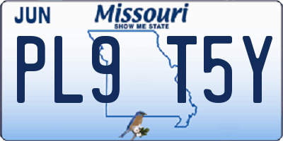 MO license plate PL9T5Y