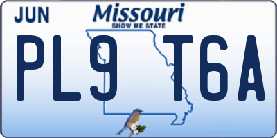 MO license plate PL9T6A